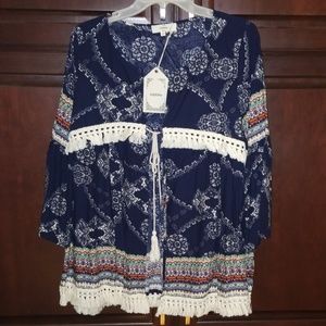 Beautiful tie blouse cardigan almost